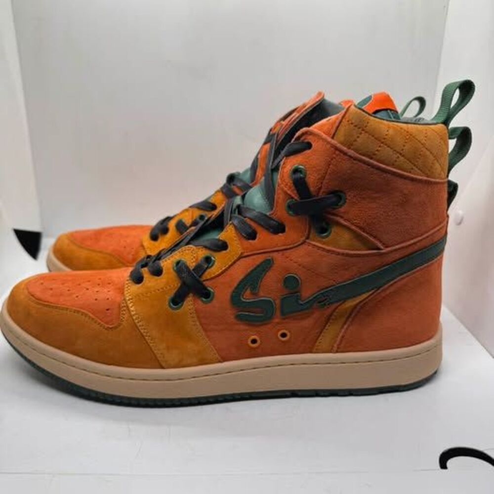 Sia Collective S1 High Top Size 11 orange broccoli shoes sneakers